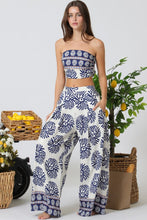 Load image into Gallery viewer, A navy 2pcs tube top/high waisted pants