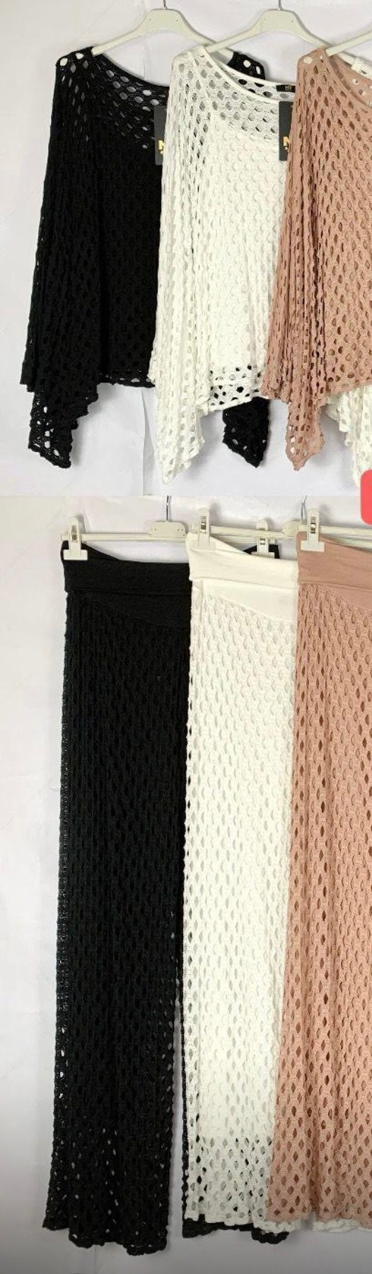 N 2pcs holes fabric white set