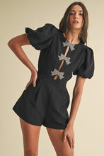 Load image into Gallery viewer, Eb crystal bow romper