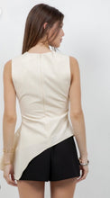 Load image into Gallery viewer, Wc asymetrical ruffle top beige
