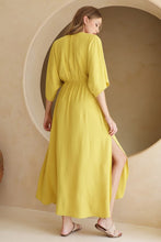 Load image into Gallery viewer, T Triangle  mustard kimono maxi