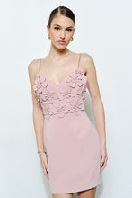 Load image into Gallery viewer, I Flower aplique pink mini dress