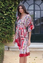Load image into Gallery viewer, K Egyptian fringe colorful print  midi dress