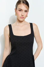 Load image into Gallery viewer, I square neck black / black dots￼dress