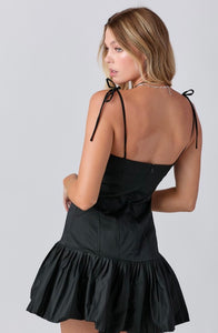 B sweetheart neckline pleats mini dress