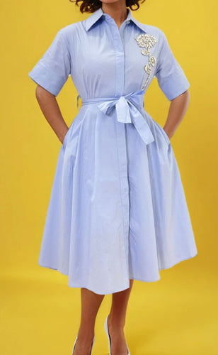 N cotton dress with aplique