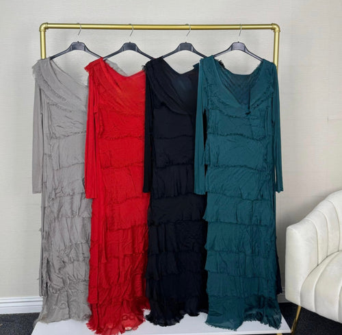 N layers silk maxi dress