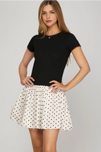 Load image into Gallery viewer, Ss polka dots print bubble hem dress