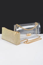 Load image into Gallery viewer, Hd rhistone mini bag with clear crossbody bag