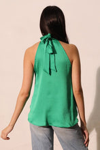 Load image into Gallery viewer, T Hammered satin halter bubble bubble top