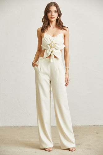 B 2pcs flower /tassels pants set
