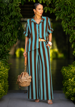 Load image into Gallery viewer, N 2pcs stripe pant set with belt