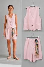 Load image into Gallery viewer, N linen 3pcs vest/bermuda/scarf set