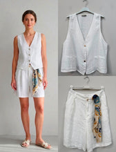 Load image into Gallery viewer, N linen 3pcs vest/bermuda/scarf set