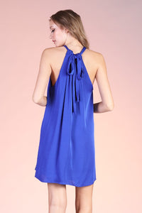 T halter ruched neck dress