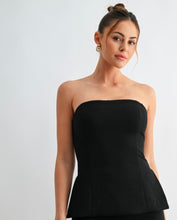 Load image into Gallery viewer, E strapless  peplum top/hight waisted pants