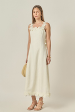 Load image into Gallery viewer, AA linen Flower strap detail midi dress