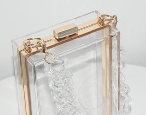 P acrylic box with clear chain