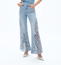 Load image into Gallery viewer, B side lace blue jeans