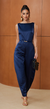 Load image into Gallery viewer, Cw satin jumpsuit with cow neck in back