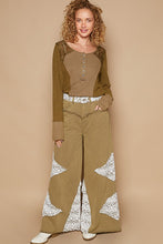 Load image into Gallery viewer, P olive patch  wide palazzo pants