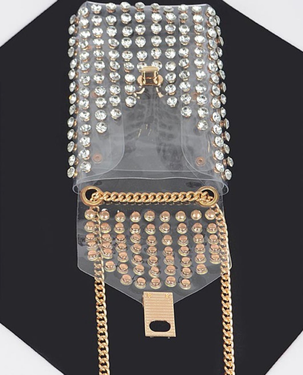 Hd Rhinstone  clear belt bag/chain