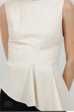 Load image into Gallery viewer, Wc asymetrical ruffle top beige