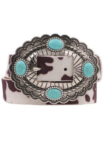 Load image into Gallery viewer, Ab Faux fur concho buckle belt