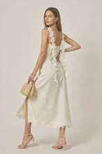 Load image into Gallery viewer, AA linen Flower strap detail midi dress