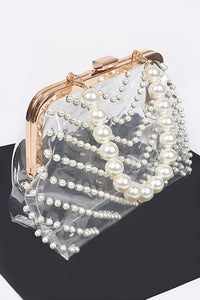 Hd studded pearl  clear bags