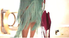 Load image into Gallery viewer, K floral wrap  around with long fringe dress