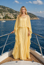 Load image into Gallery viewer, N 2pcs satin dress with long  cape