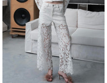 Load image into Gallery viewer, B high Rise white lace pants