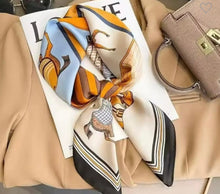 Load image into Gallery viewer, B small silk scarf