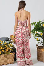 Load image into Gallery viewer, A Red 2pcs elastic halter top/palazzo pants