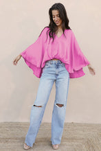 Load image into Gallery viewer, T Tuck easy cape top pink and tan