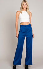 Load image into Gallery viewer, H Tweed square buckle belt  wide pants