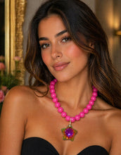 Load image into Gallery viewer, Trt beads with crystal star necklace