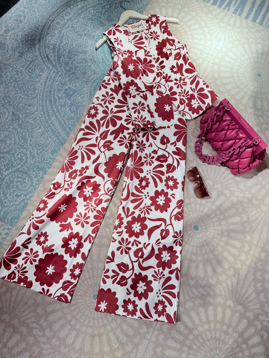 O flower burgundy 2pcs set