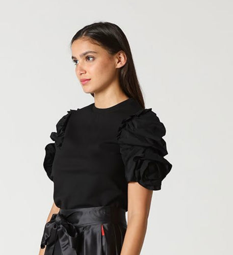 G Black flower top 35283