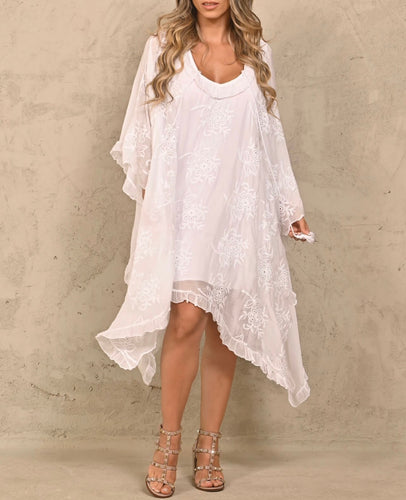 V lace silky tunic or dress/with pants
