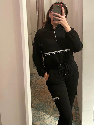 W Jewel embellished cargo and jacket sweatpants