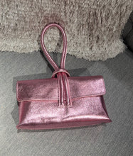 Load image into Gallery viewer, Lc leather clutch and crossbody metallic