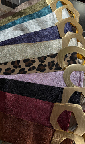 Lc  metallic buckle leather belt