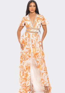 B Ruffles maxi dress