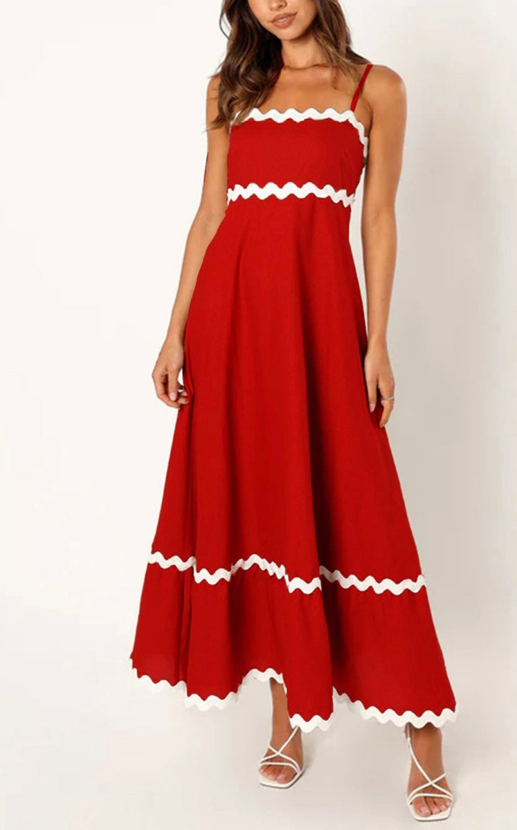 T Red Maxi dress rig rag details – It Girl PR