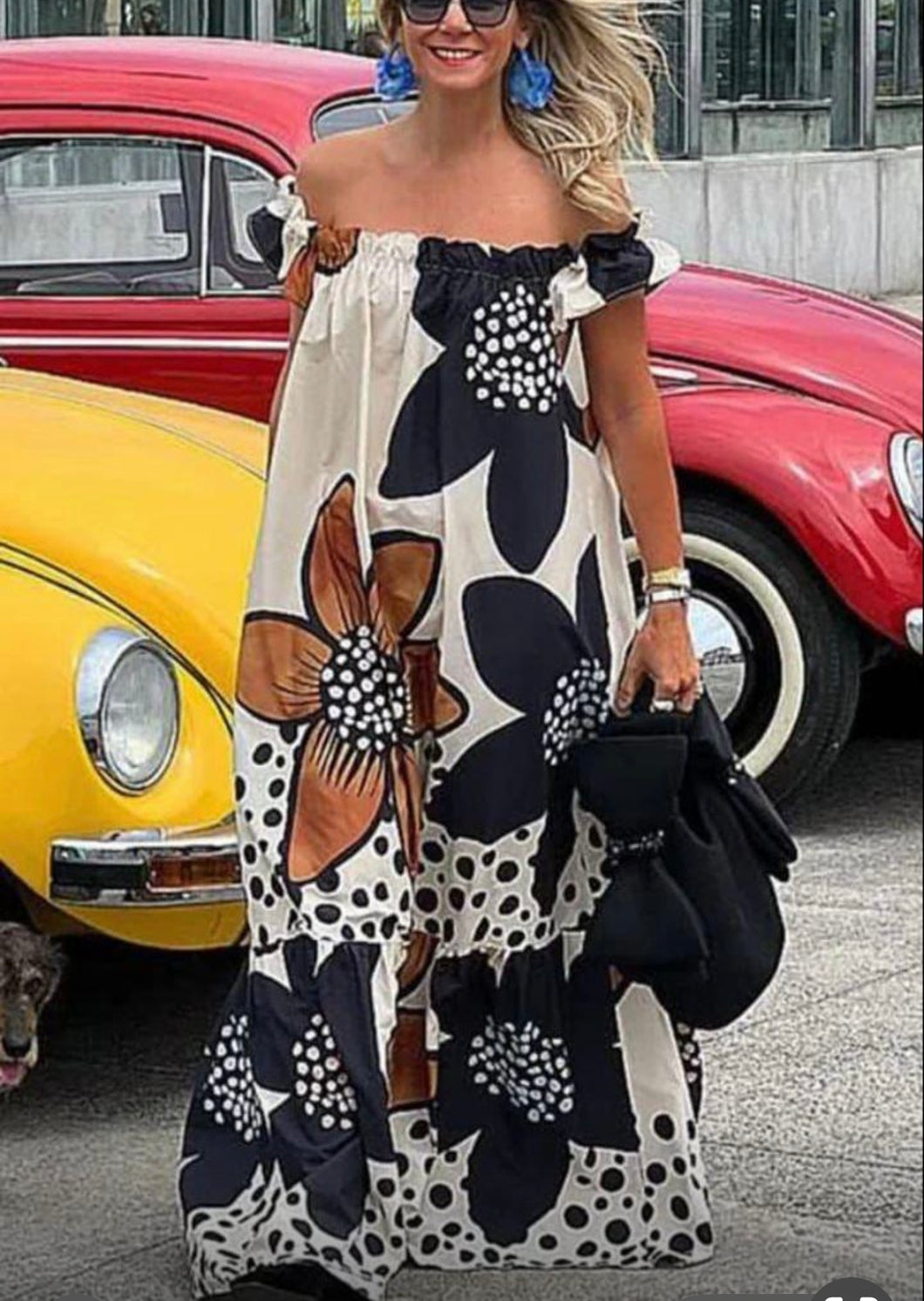 N flower print maxi dress