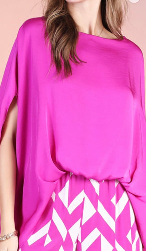 T Poli silk boat neck kaftan
