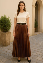 Load image into Gallery viewer, Lc pleated satin maxi skirt