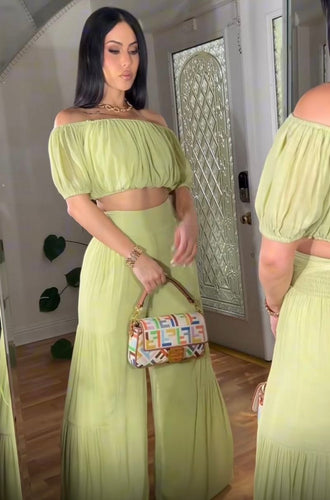 N 2pcs crop top/palazzo pants